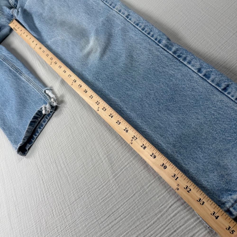 Vtg Y2k Carhartt Men Jean 31x34 Distressed Light Wash Straight Leg Blue Gorpcore - Picture 5 of 7